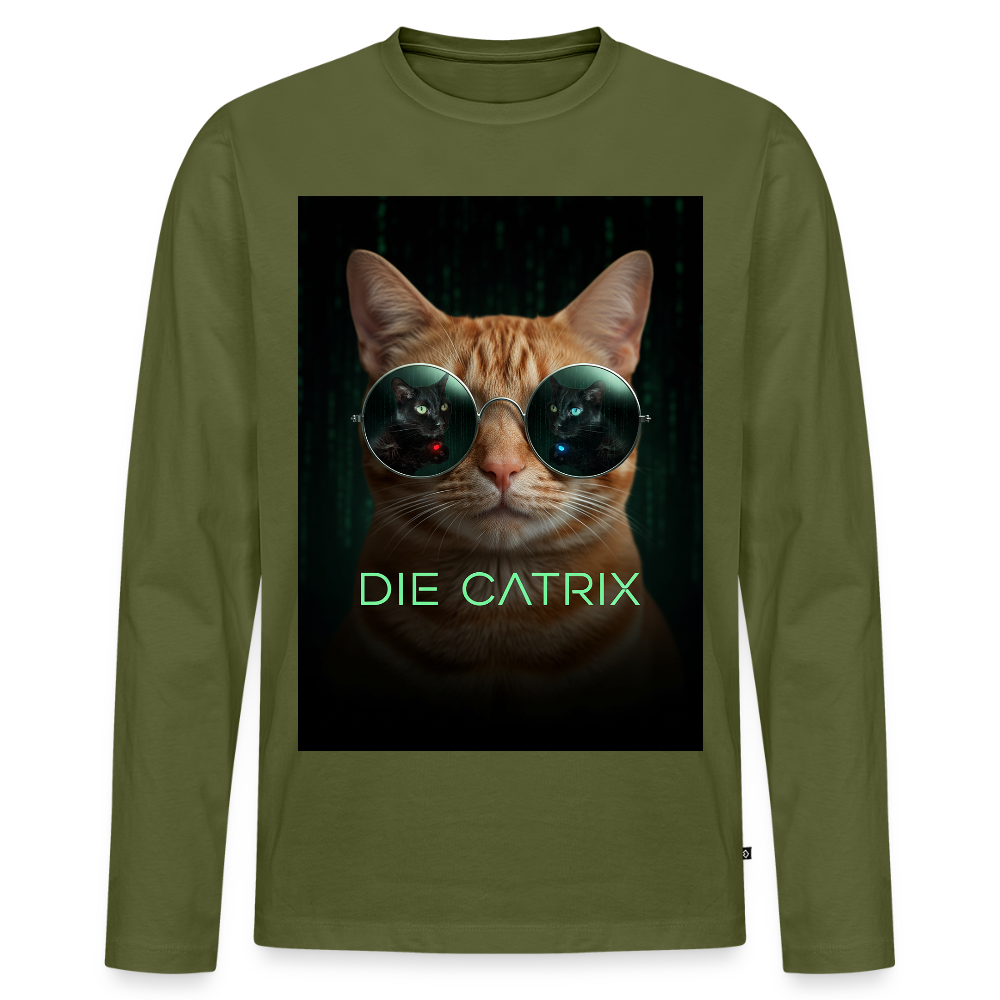 Die Catrix – Krümel erwacht | Männer Premium Bio Langarmshirt - Khaki