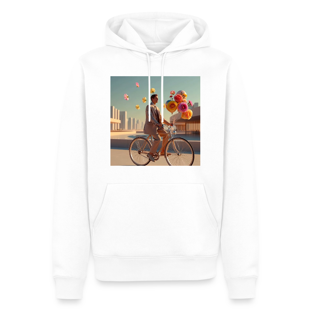 Fahrt ins Ungewisse (mit Blumen) | Männer Premium Hoodie - Weiß