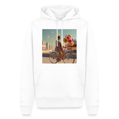 Fahrt ins Ungewisse (mit Blumen) | Männer Premium Hoodie - Weiß