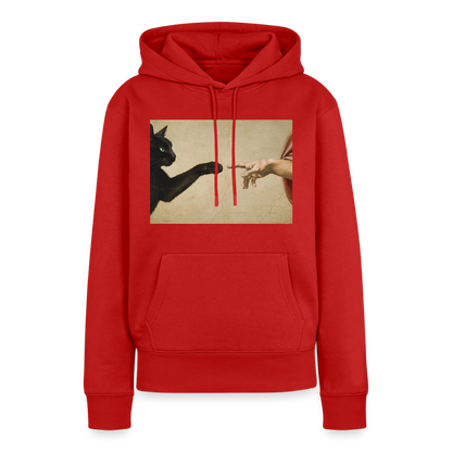 Die Erschaffung Adams… aber die Katze war schneller | Frauen Premium Hoodie - Rot
