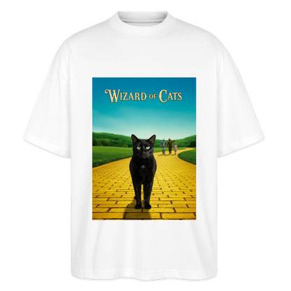 Wizard of Cats – Der gelbe Weg gehört Krümel | Stanley/Stella Oversized Unisex Bio T-Shirt Blaster - Weiß