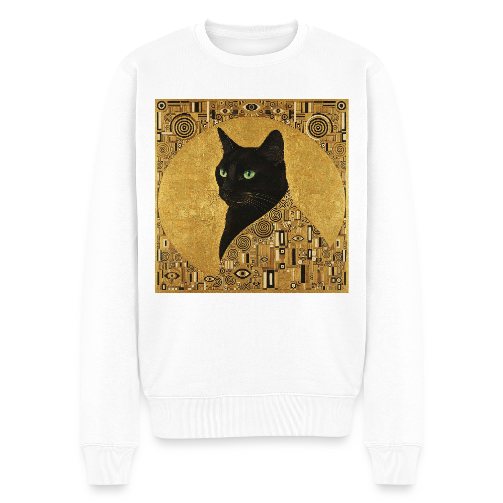 Adele… aber sie schnurrt – Goldene Katze à la Klimt |  Männer Premium Pullover - Weiß