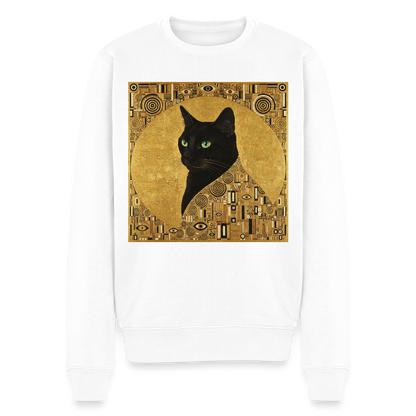 Adele… aber sie schnurrt – Goldene Katze à la Klimt |  Männer Premium Pullover - Weiß