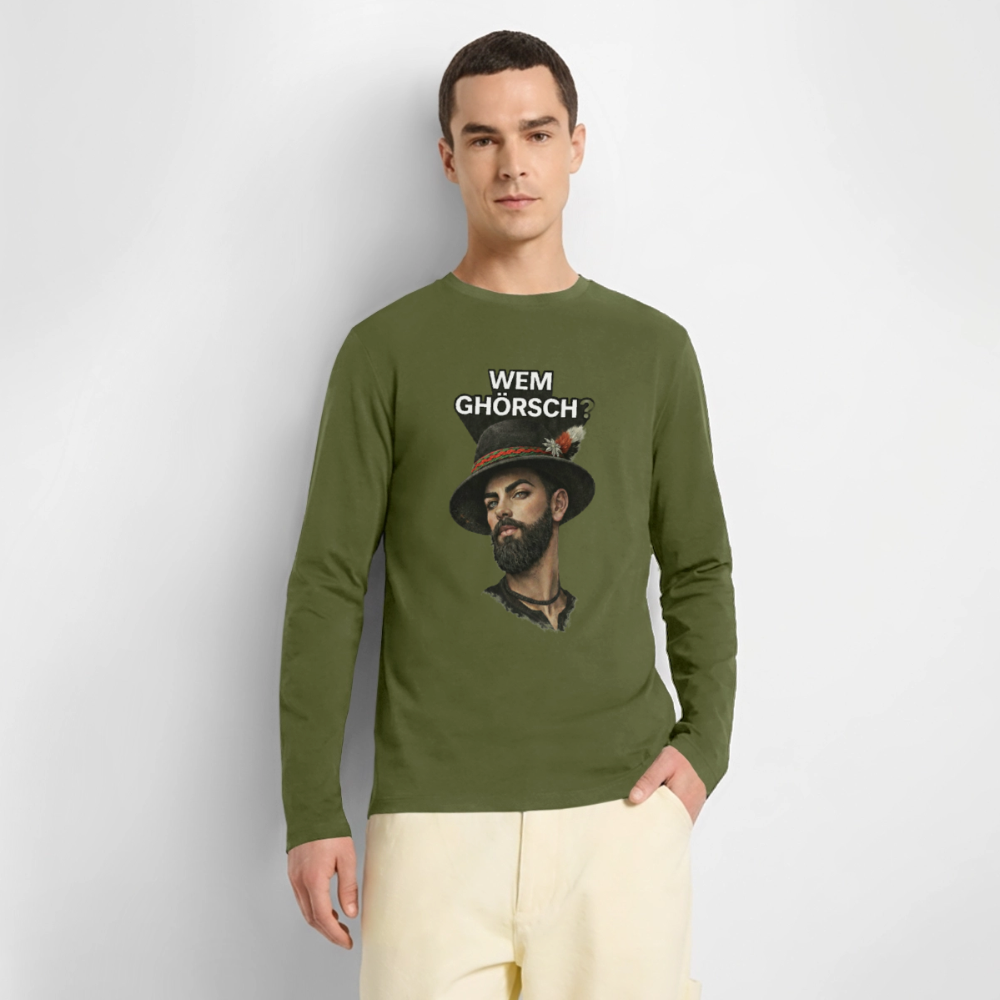 Wem ghörsch? – Alemannische Klärung | Männer Premium Bio Langarmshirt - Khaki