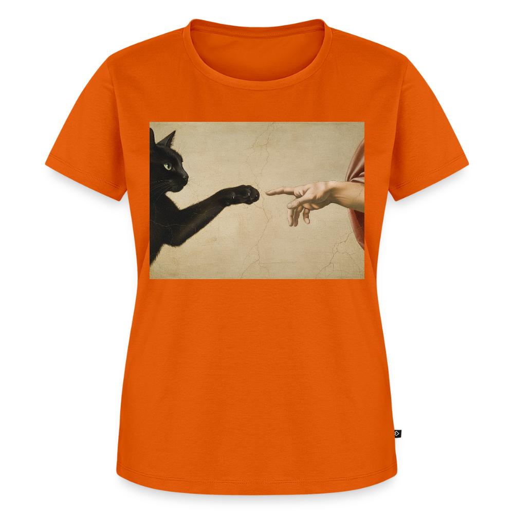 Die Erschaffung Adams… aber die Katze war schneller | Frauen Premium T-Shirt - Orange 