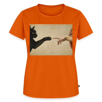 Die Erschaffung Adams… aber die Katze war schneller | Frauen Premium T-Shirt - Orange 