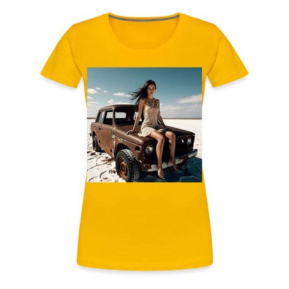 Warten auf irgendwas | Frauen Premium T-Shirt - Sonnengelb