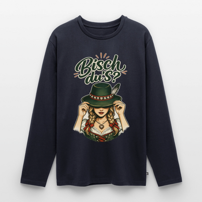 Bisch du’s? – Der Blick sagt alles | Männer Premium Bio Langarmshirt - Navy
