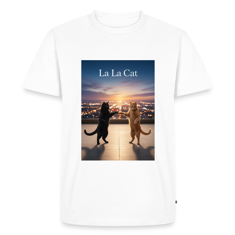 La La Cat – Tanz über den Dächern | Männer Premium T-Shirt - Weiß