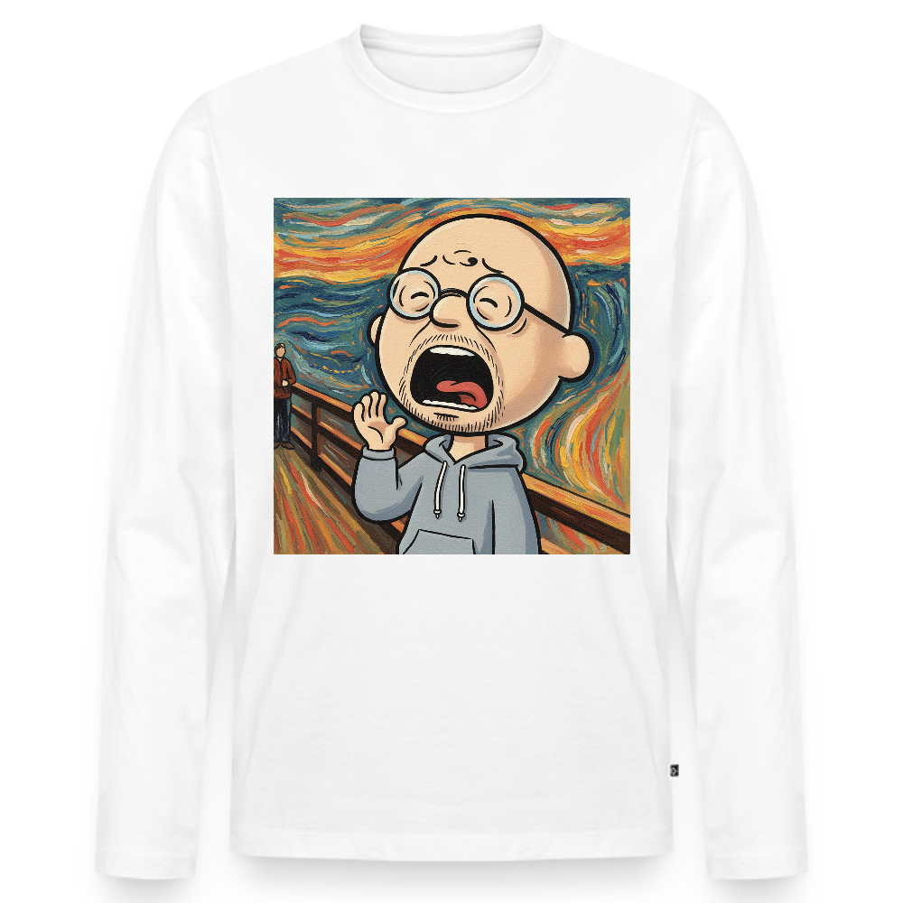 Der Schrei… aber heute bin ich dran | Männer Premium Bio Langarmshirt - Weiß