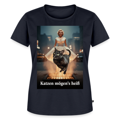 Katzen mögen’s heiß | Frauen Premium T-Shirt - Navy