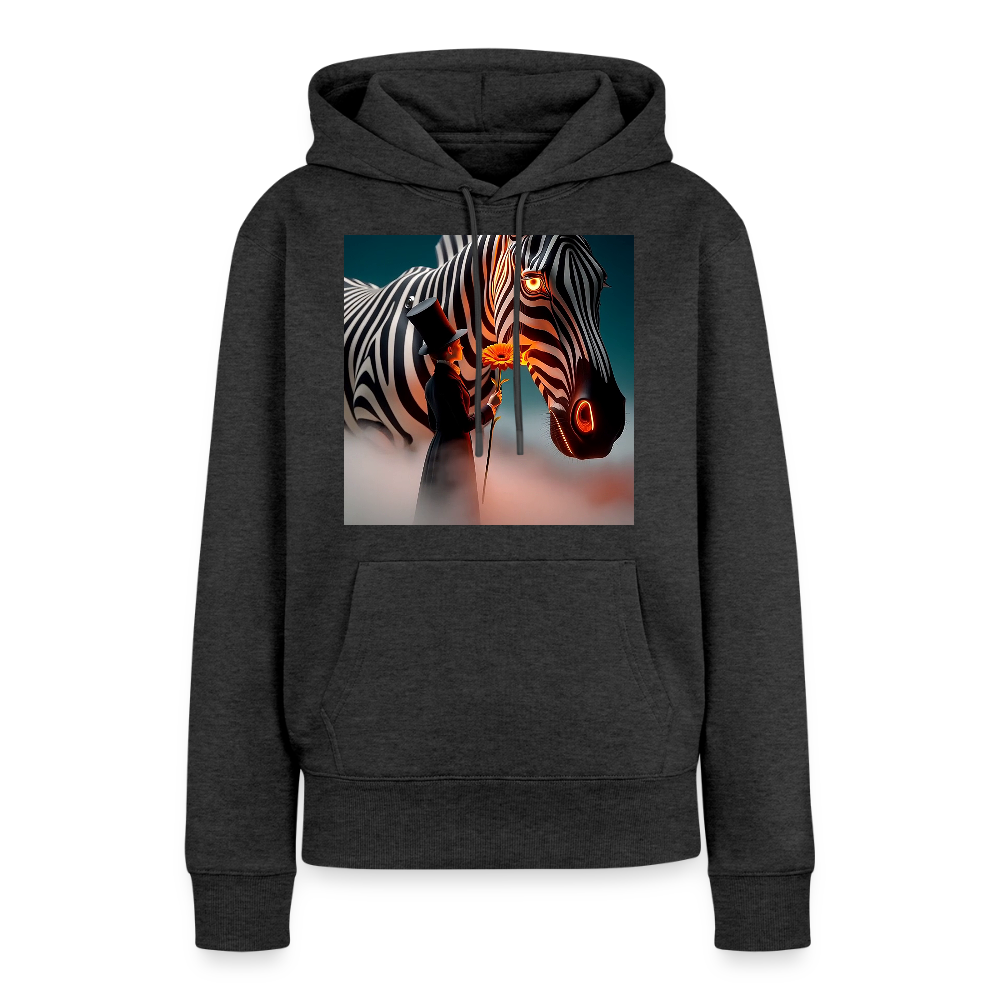 Blumen für ein Zebra | Frauen Premium Hoodie - Anthrazit meliert