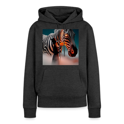 Blumen für ein Zebra | Frauen Premium Hoodie - Anthrazit meliert