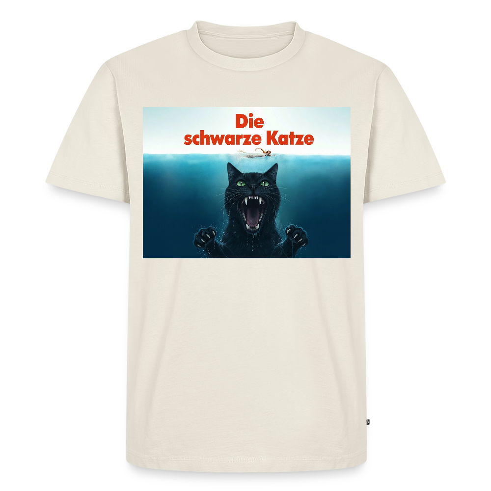 Die schwarze Katze – Krümel taucht auf | Männer Premium T-Shirt - Naturweiß