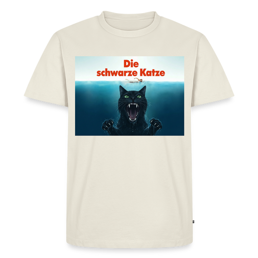Die schwarze Katze – Krümel taucht auf | Männer Premium T-Shirt - Naturweiß