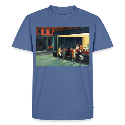 Wenn Hopper Katzen gemalt hätte | Männer Premium T-Shirt - Taubenblau