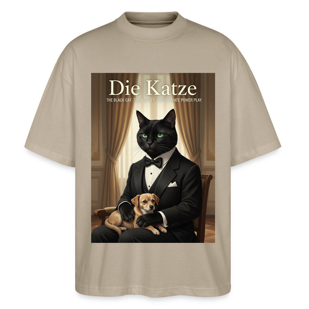 Die Katze – Krümel regelt das | Stanley/Stella Oversized Unisex Bio T-Shirt Blaster - Steingrau