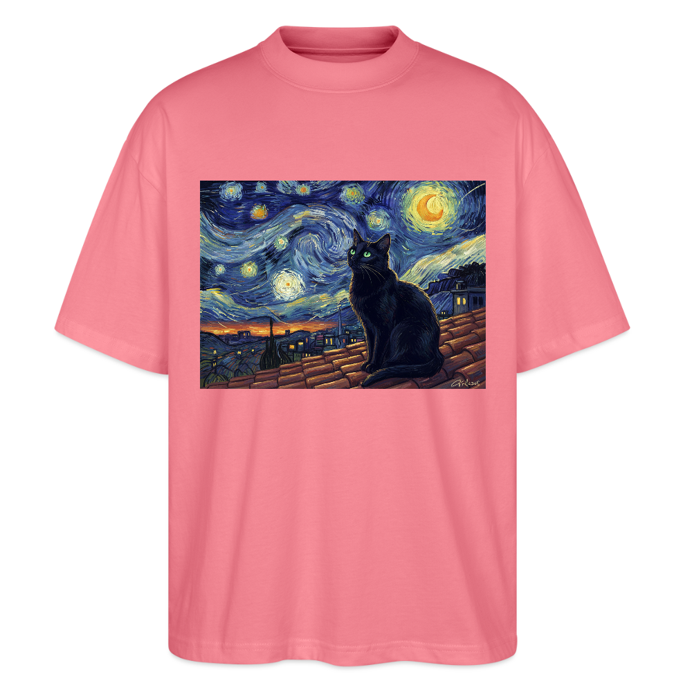Sternennacht… aber die Katze denkt nach | Stanley/Stella Oversized Unisex Bio T-Shirt Blaster - Pink 