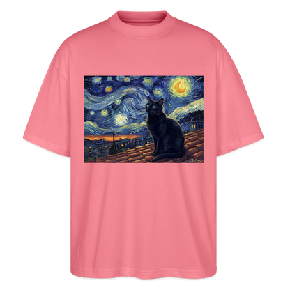 Sternennacht… aber die Katze denkt nach | Stanley/Stella Oversized Unisex Bio T-Shirt Blaster - Pink 