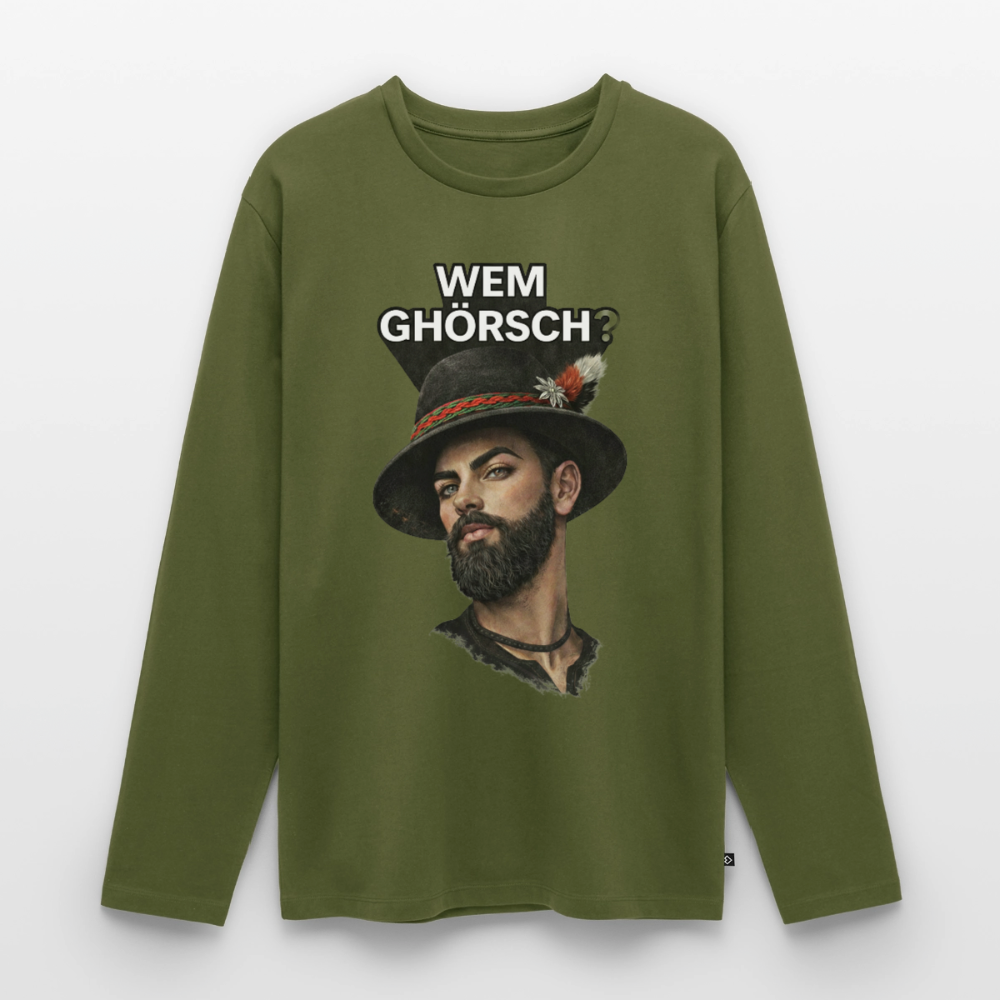 Wem ghörsch? – Alemannische Klärung | Männer Premium Bio Langarmshirt - Khaki