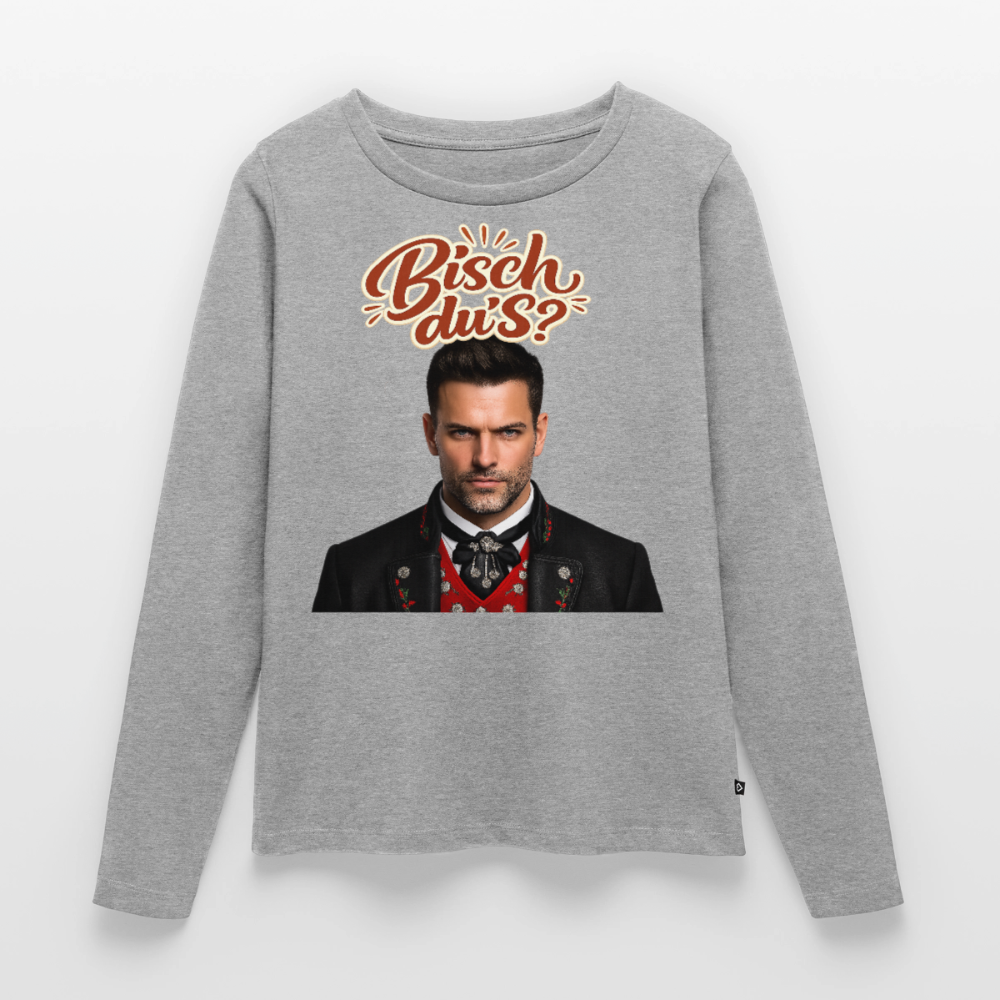 Bisch du’s? – Schwarzwaldkerl | Frauen Premium Bio Langarmshirt - Grau meliert