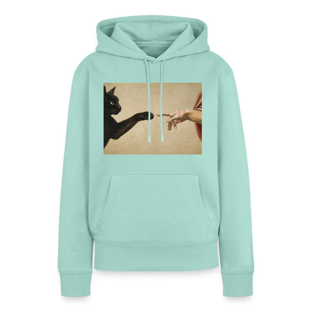 Die Erschaffung Adams… aber die Katze war schneller | Frauen Premium Hoodie - Mint 