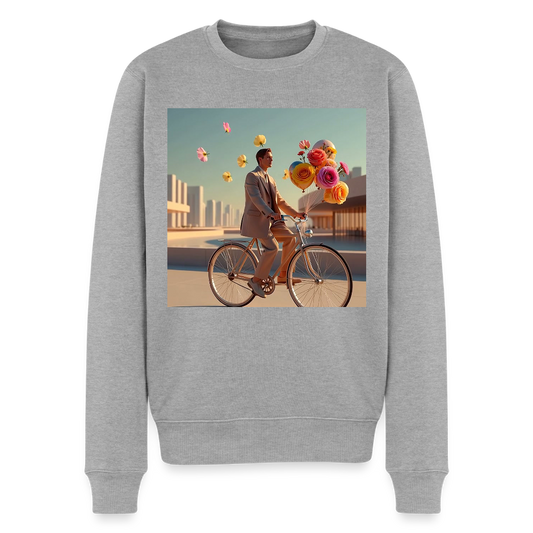 Fahrt ins Ungewisse (mit Blumen) |  Männer Premium Pullover - Grau meliert