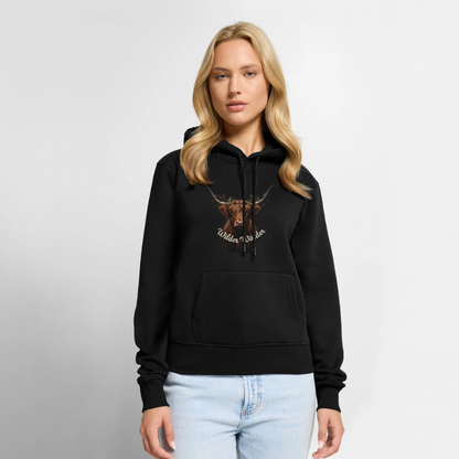 Wilder Wälder – Schwarzwald Highland Rind | Frauen Premium Hoodie - Schwarz
