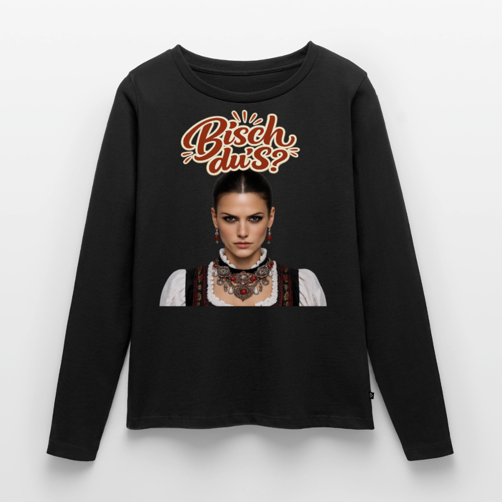 Schwarzwaldstolz – Sie weiß, wer sie isch | Frauen Premium Bio Langarmshirt - Schwarz