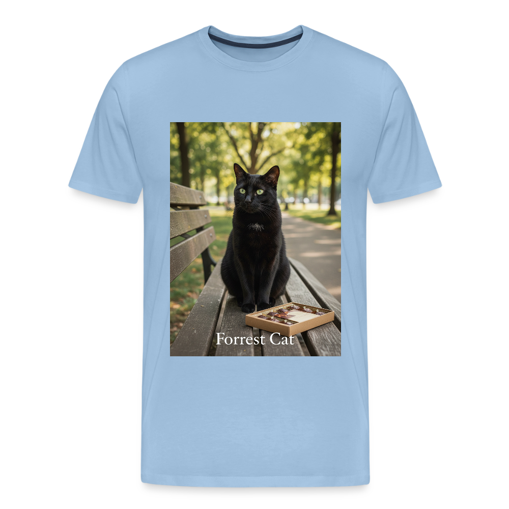 Forrest Cat – Krümel wartet | Männer Premium T-Shirt - Sky