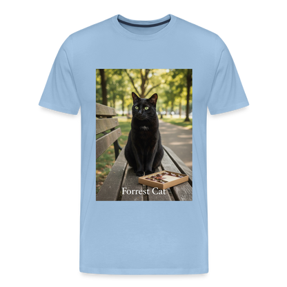 Forrest Cat – Krümel wartet | Männer Premium T-Shirt - Sky