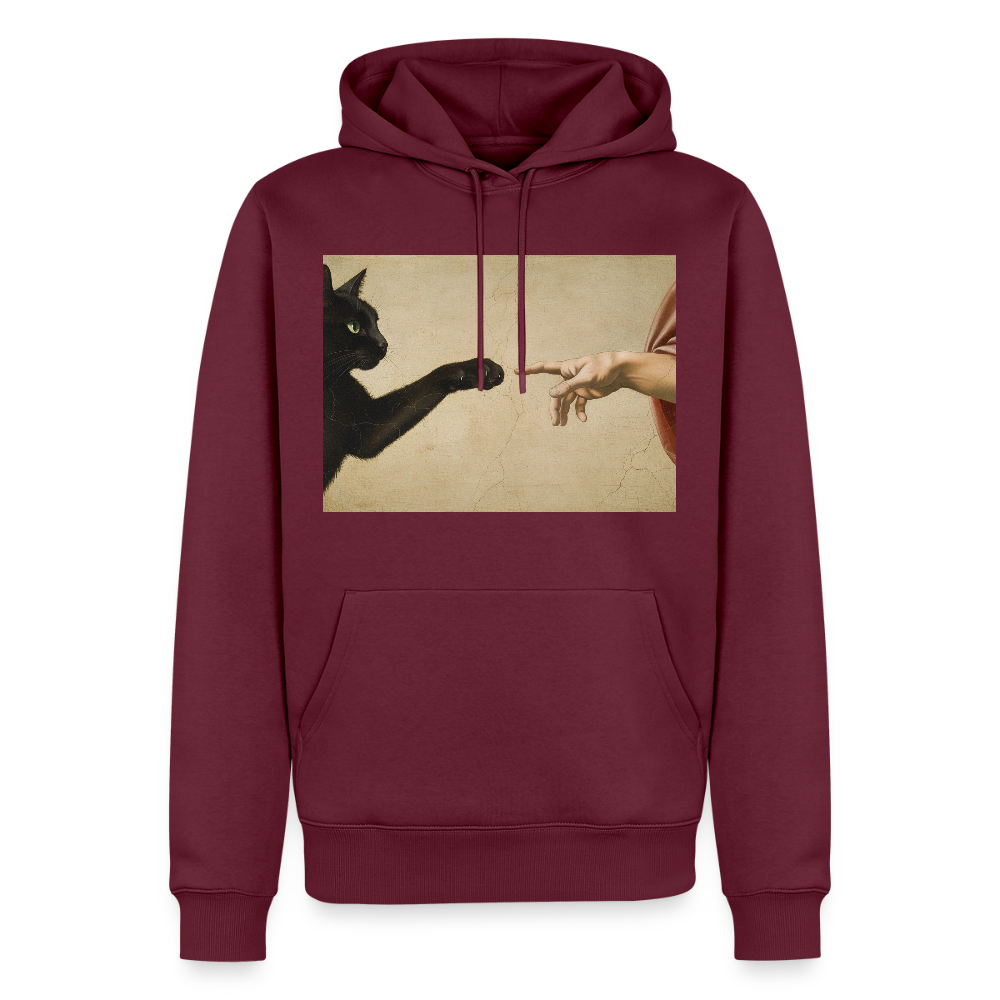 Die Erschaffung Adams… aber die Katze war schneller | Männer Premium Hoodie - Burgunderrot