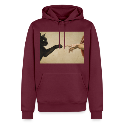 Die Erschaffung Adams… aber die Katze war schneller | Männer Premium Hoodie - Burgunderrot