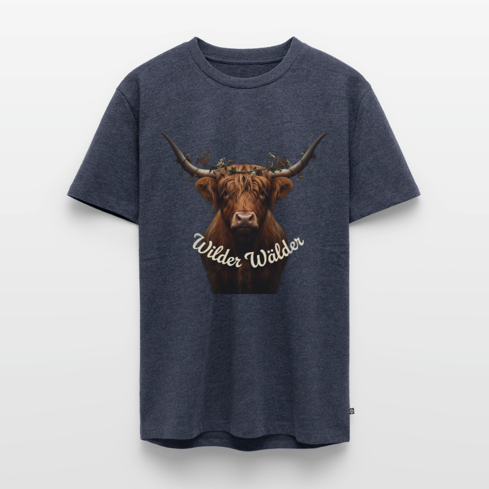Wilder Wälder – Schwarzwald Highland Rind | Männer Premium T-Shirt - Jeansblau 