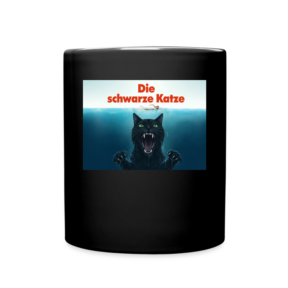 Die schwarze Katze – Krümel taucht auf | Tasse einfarbig - Schwarz