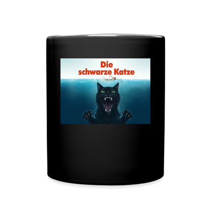 Die schwarze Katze – Krümel taucht auf | Tasse einfarbig - Schwarz