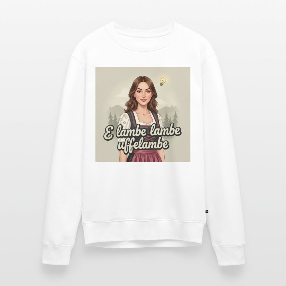 E Lambe, lambe, uffelambe – Alemannischer Geistesblitz |  Männer Premium Pullover - Weiß