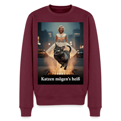 Katzen mögen’s heiß |  Männer Premium Pullover - Burgunderrot