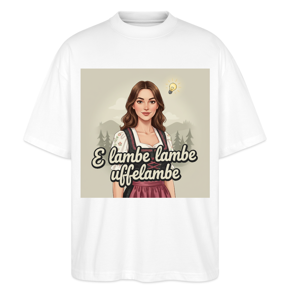E Lambe, lambe, uffelambe – Alemannischer Geistesblitz | Stanley/Stella Oversized Unisex Bio T-Shirt Blaster - Weiß