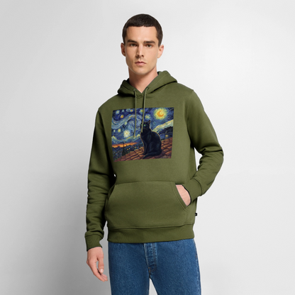 Sternennacht… aber die Katze denkt nach | Männer Premium Hoodie - Khaki