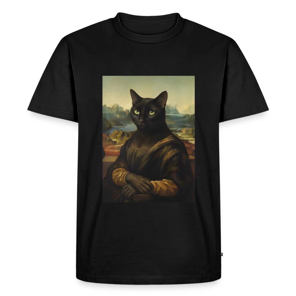 Mona Lisa… aber es ist eine Katze | Männer Premium T-Shirt - Schwarz