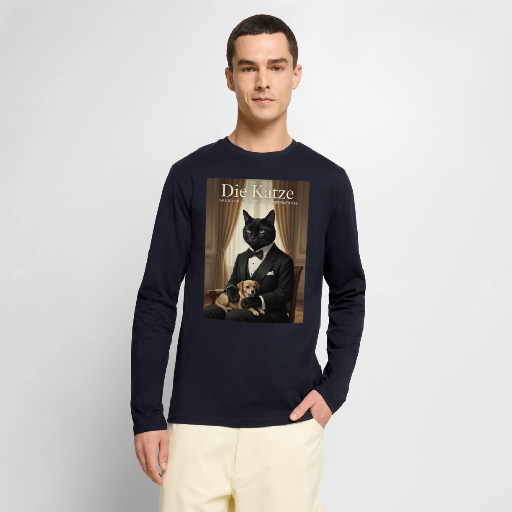 Die Katze – Krümel regelt das | Männer Premium Bio Langarmshirt - Navy