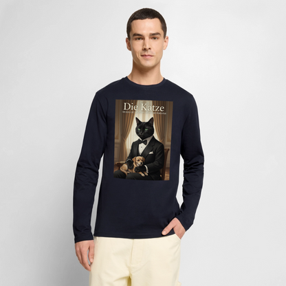 Die Katze – Krümel regelt das | Männer Premium Bio Langarmshirt - Navy