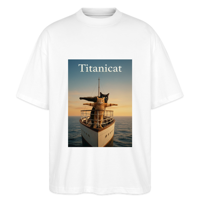 Titanicat – Ich bin der König der Kratzbäume | Stanley/Stella Oversized Unisex Bio T-Shirt Blaster - Weiß
