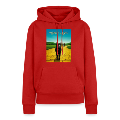 Wizard of Cats – Der gelbe Weg gehört Krümel | Frauen Premium Hoodie - Rot