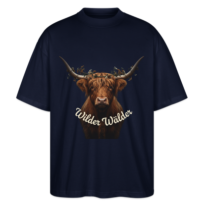 Wilder Wälder – Schwarzwald Highland Rind | Stanley/Stella Oversized Unisex Bio T-Shirt Blaster - Navy