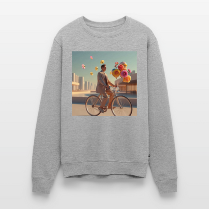 Fahrt ins Ungewisse (mit Blumen) |  Männer Premium Pullover - Grau meliert