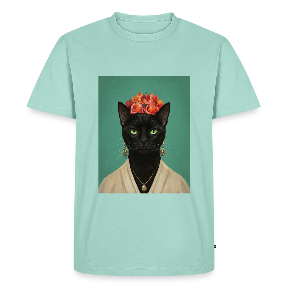 Frida Katze – Künstlerisches Katzenporträt | Premium Herren T-Shirt - mint 