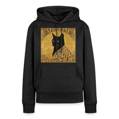 Adele… aber sie schnurrt – Goldene Katze à la Klimt | Frauen Premium Hoodie - Schwarz