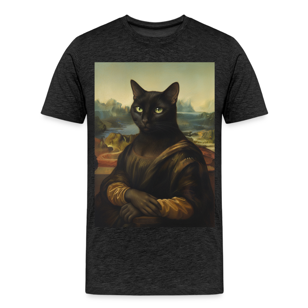 Mona Lisa… aber es ist eine Katze | Männer Premium T-Shirt - Anthrazit